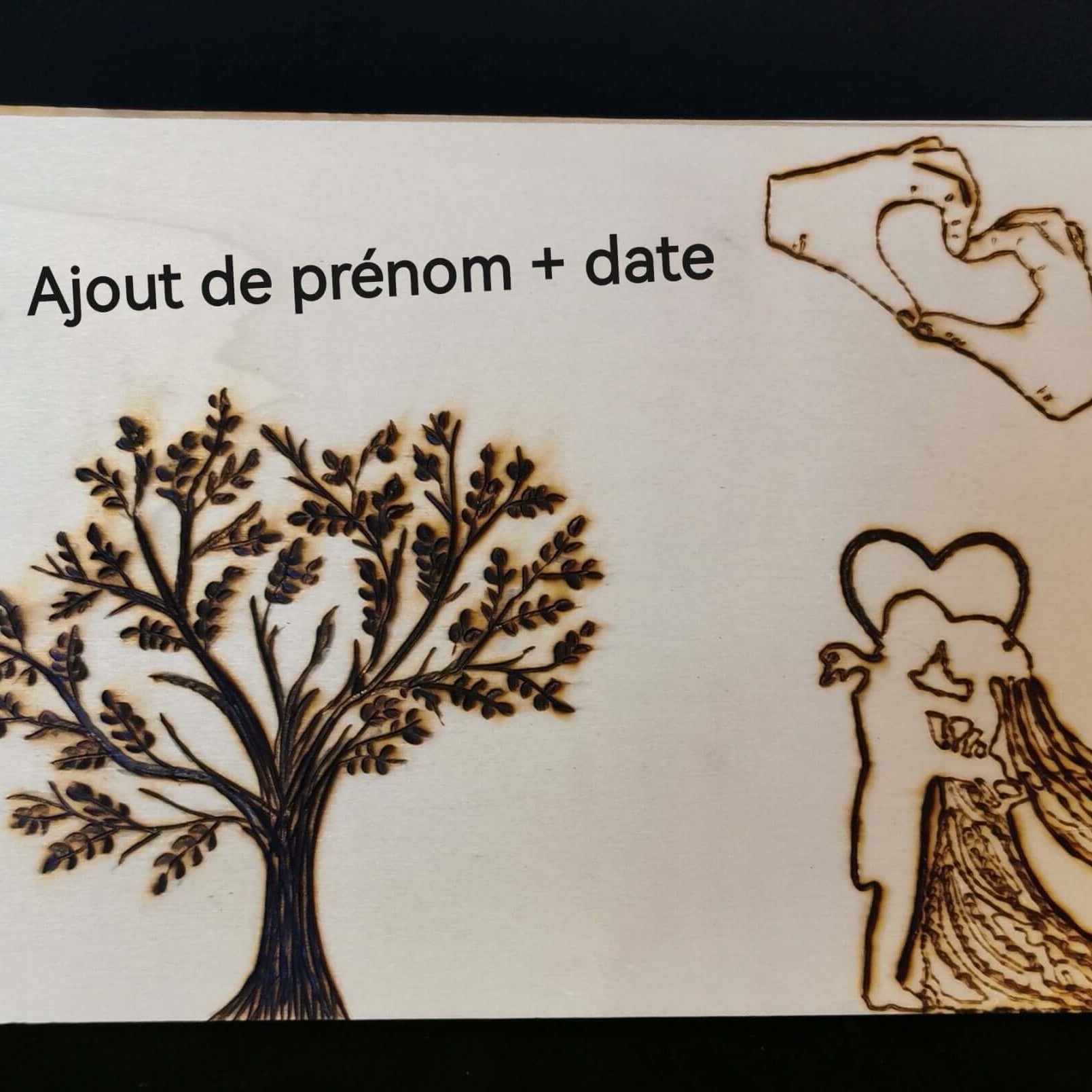 Album photo mariage personnalisé bois cadeau original