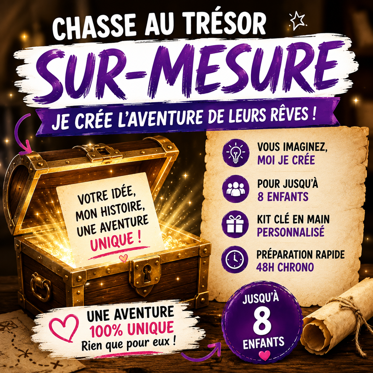 Kit Chasse au Trésor Sur Mesure 8 enfants