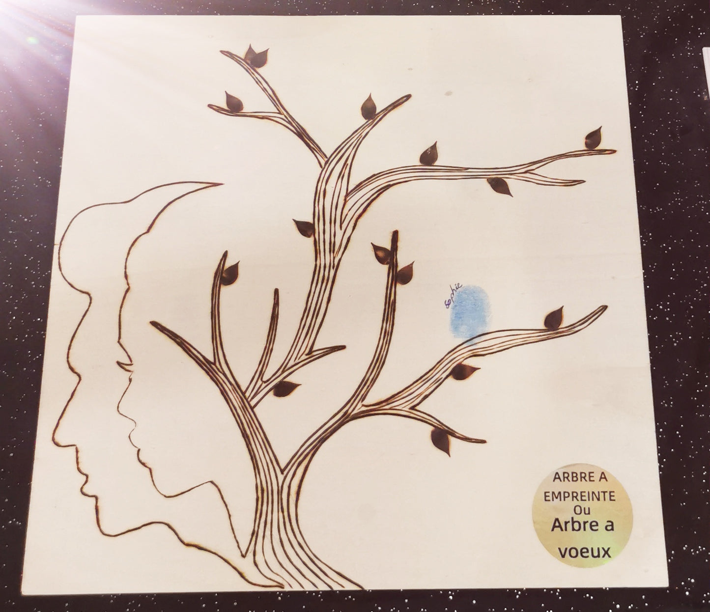 Arbre à Empreintes Pyrogravé avec vos profils