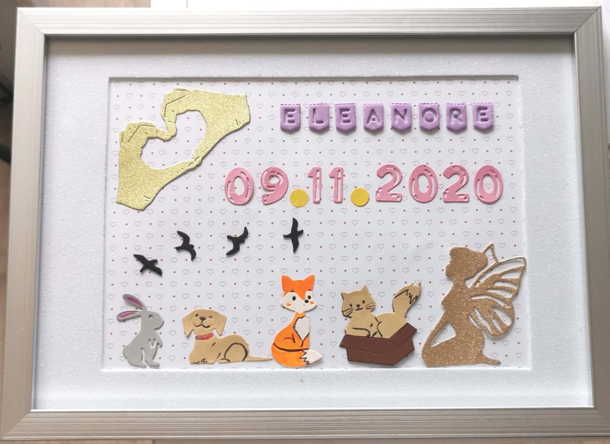 Cadre cadeau souvenirs de Naissance scrapbooking