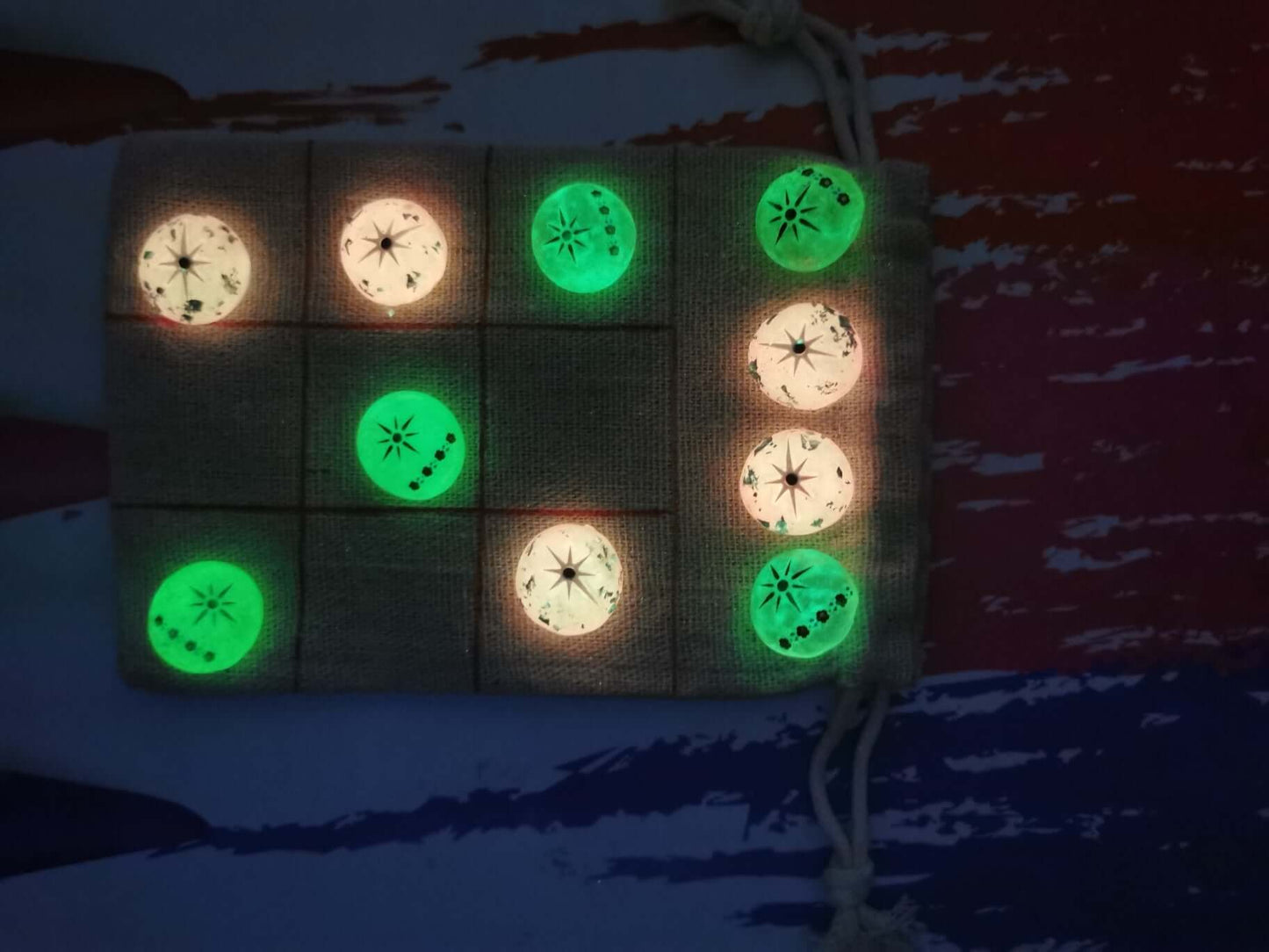 Jeu tic tac toe ou morpion original verre et résine