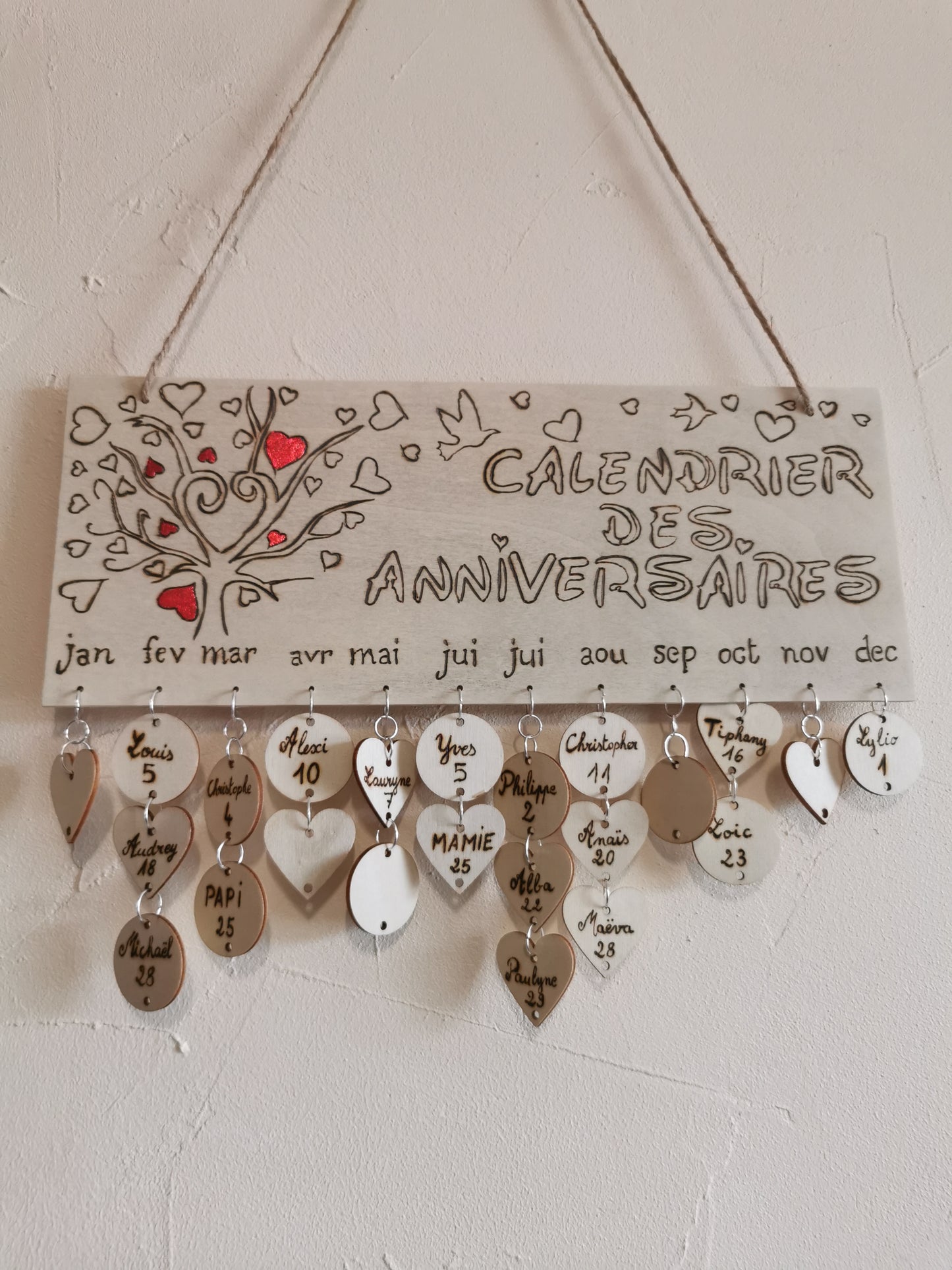 Plaquette à suspendre des jours précieux Anniversaires