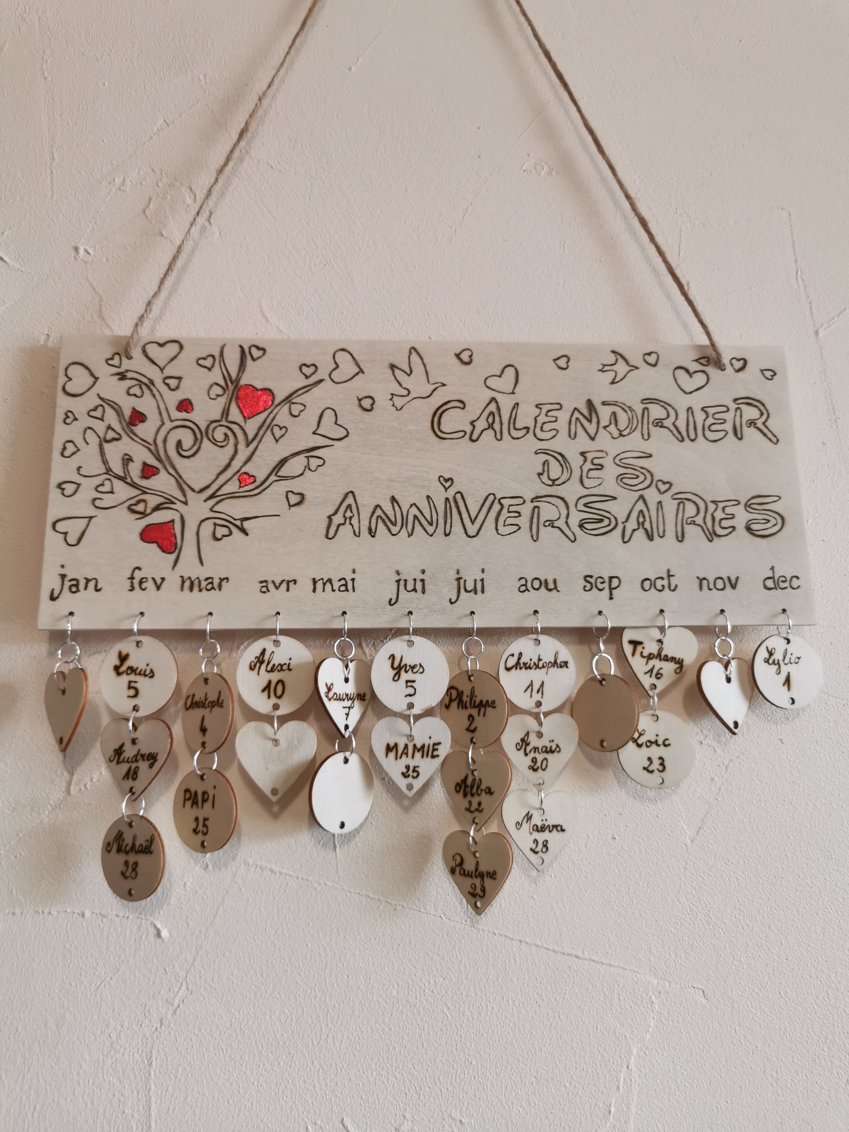 Plaquette à suspendre des jours précieux Anniversaires