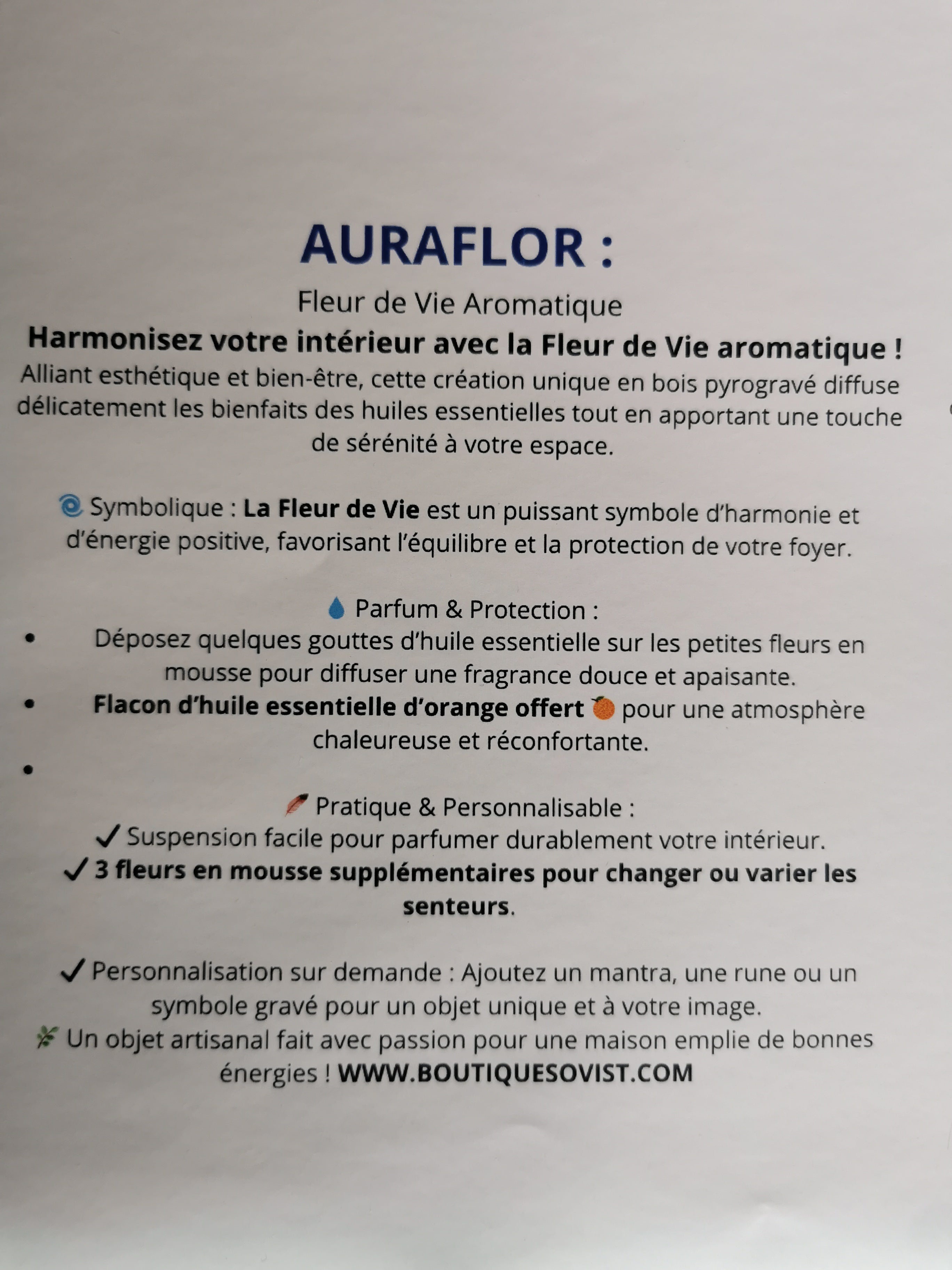AURAFLOR Purification et apaisement de la maison notice