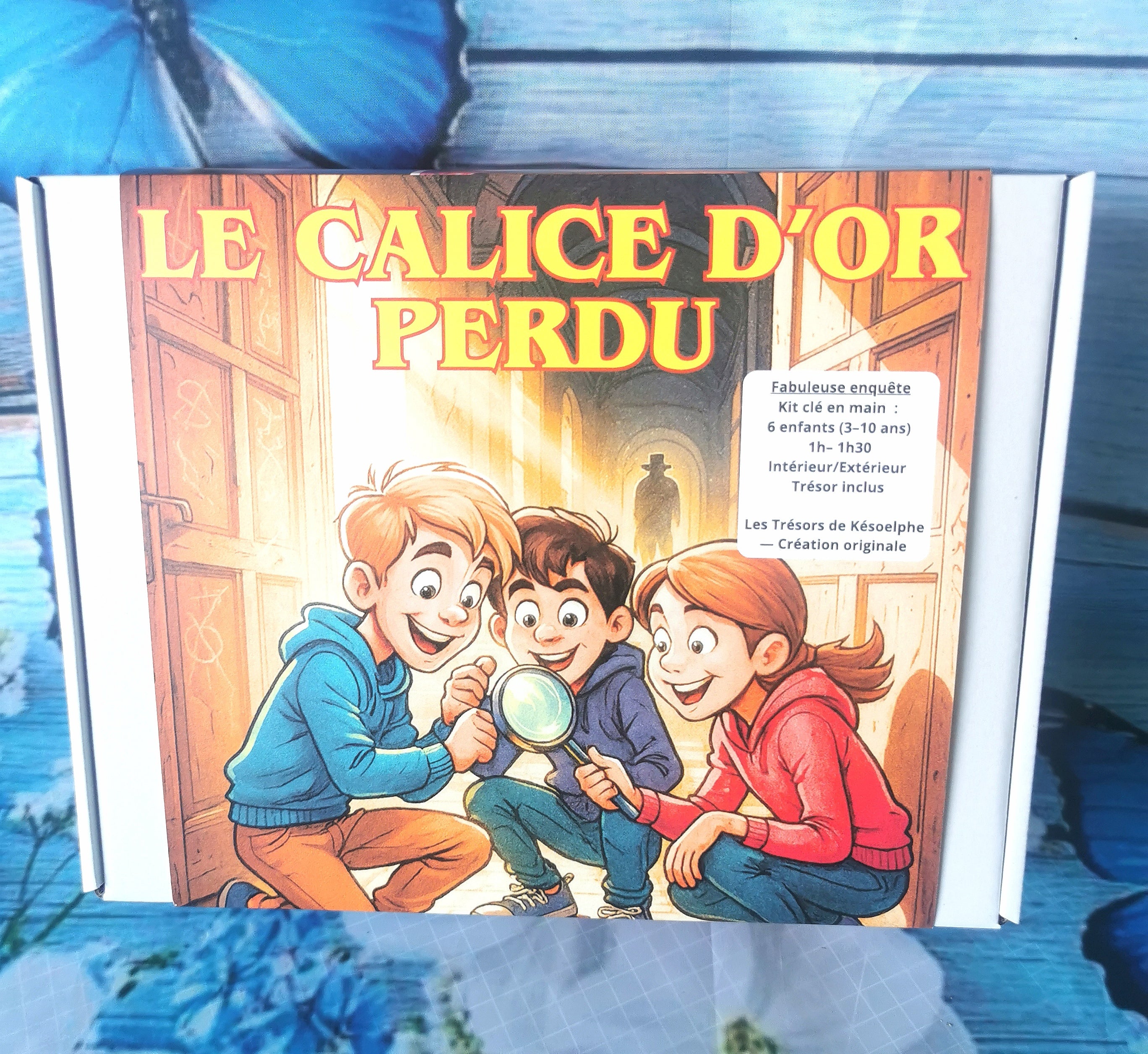 Coffret Plongez dans une aventure palpitante avec L'Enquête du Calice, un jeu immersif conçu pour les enfants de 9 à 12 ans !