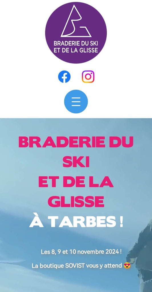 LA BOUTIQUE SOVIST SERA PRESENTE A LA BRADERIE DU SKI DE TARBES