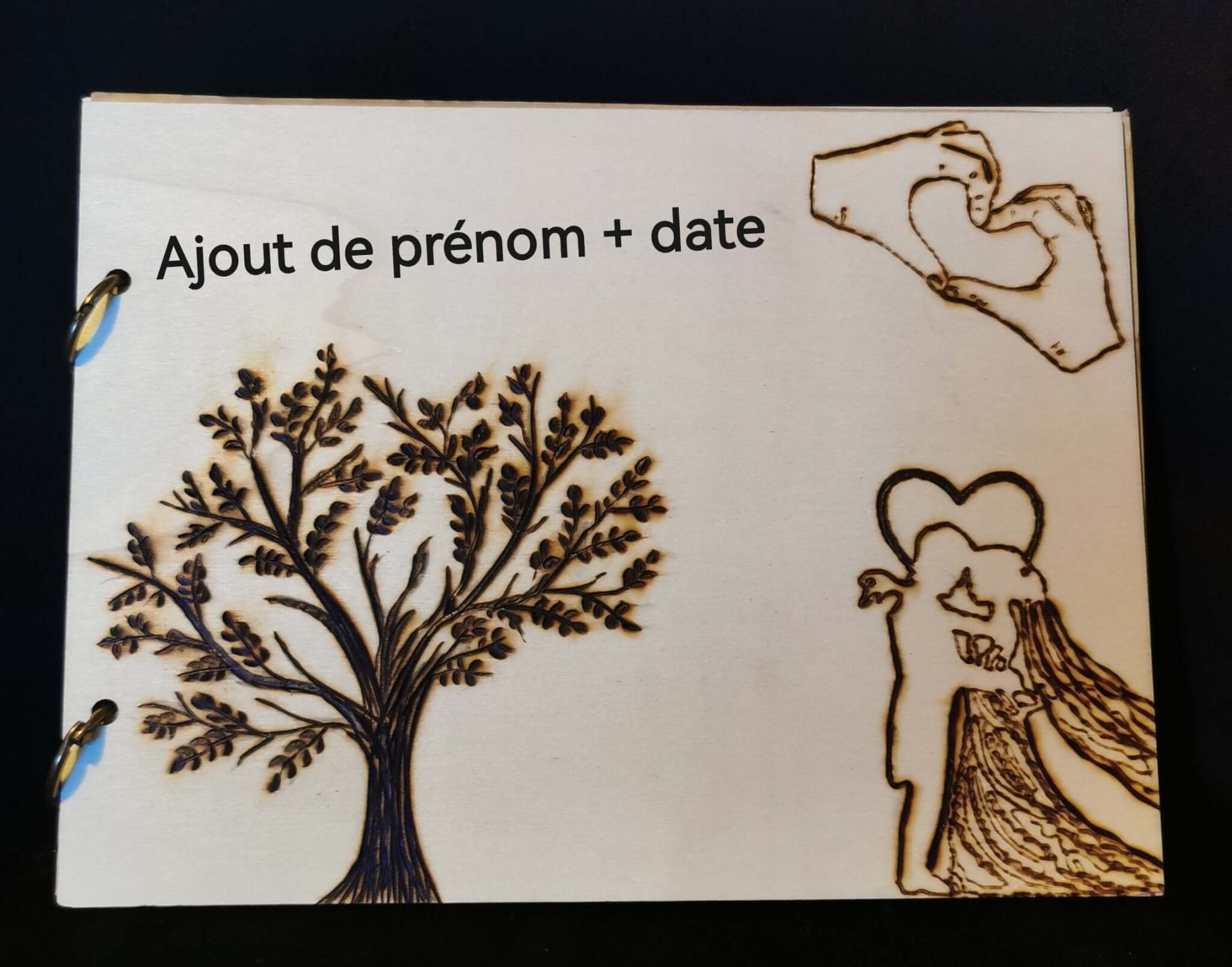 Album photo mariage personnalisé bois cadeau original