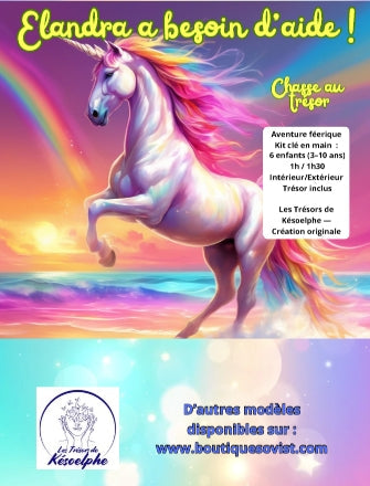 Kit Chasse au Trésor Licorne La Coupe d'Or d'Elendra face