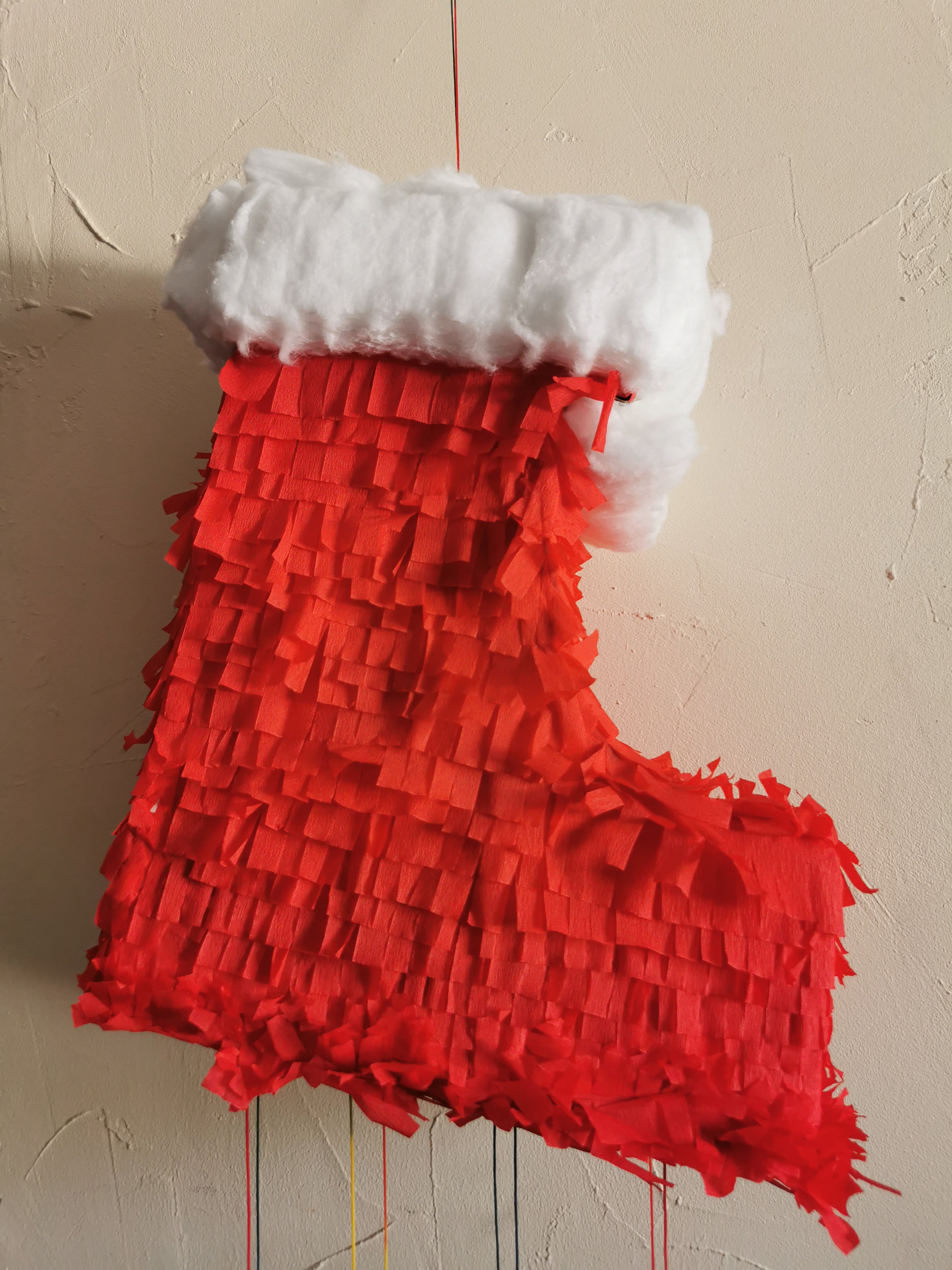 Piñata botte de Noël à ficelle Vue de dos