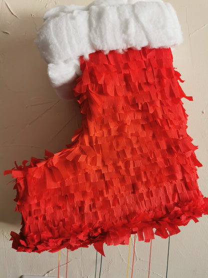 Piñata botte de Noël à ficelle