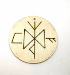 Amulette Runique Pyrogravée Protection et Harmonie viking
