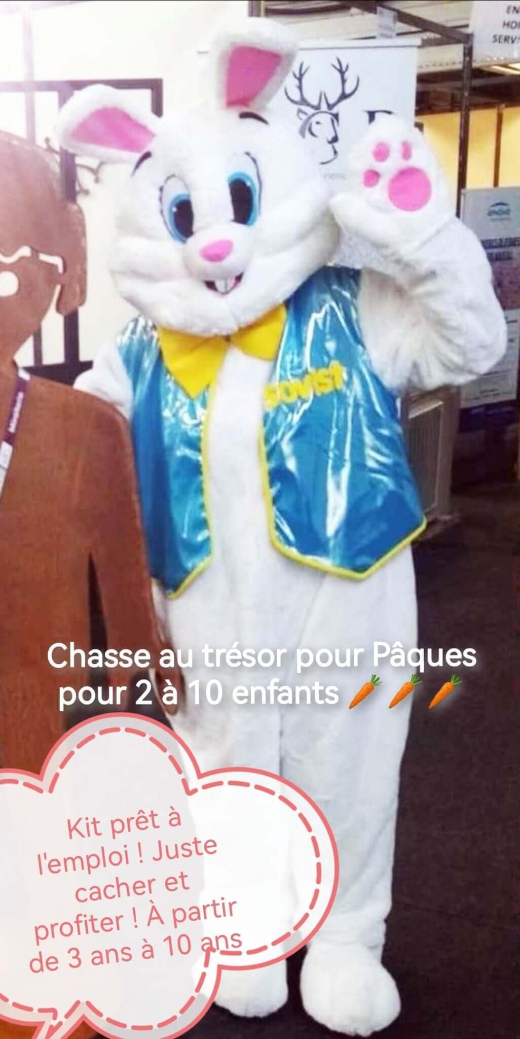 Chasse au Trésor de Pâques pour 2 Enfants avec Sovisto la mascotte