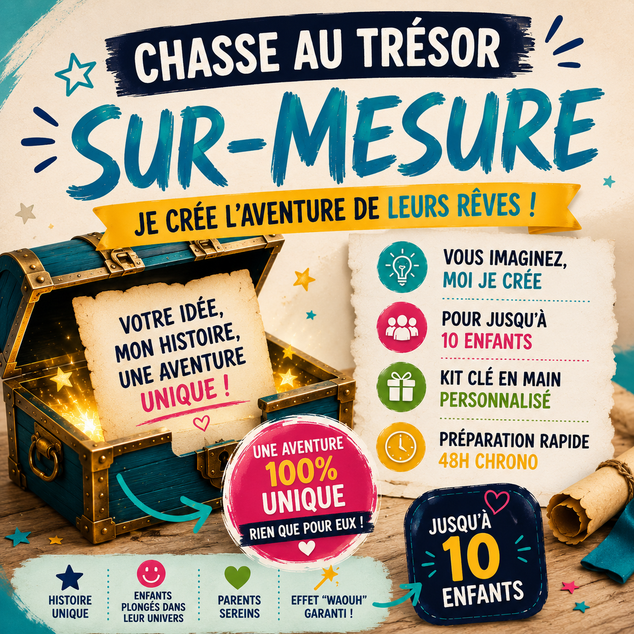 Kit Chasse au Trésor Sur Mesure L'Aventure de Ses Rêves