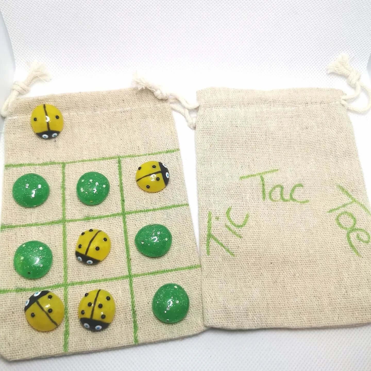 Jeu tic tac toe ou morpion original verre et résine