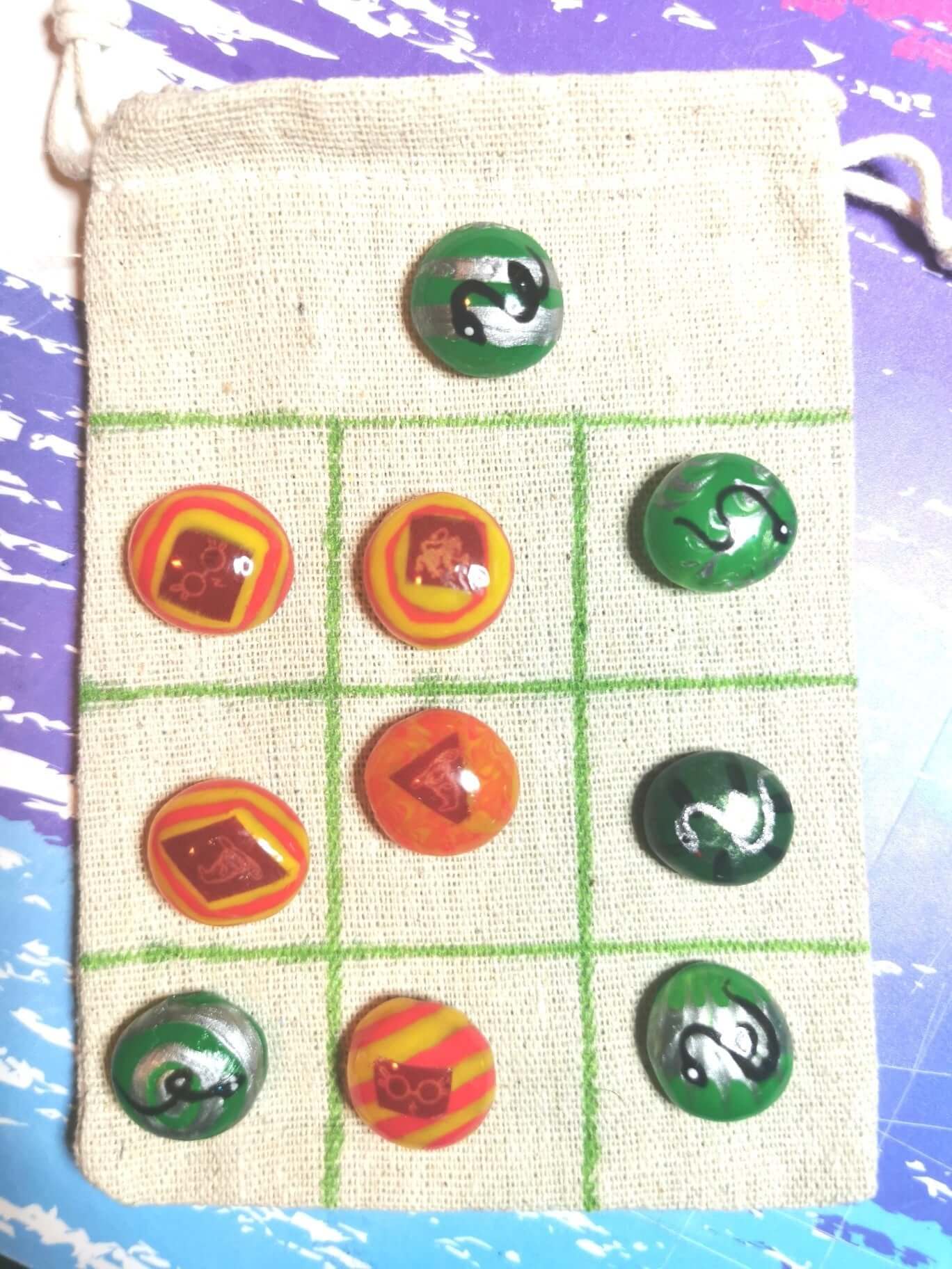 Jeu tic tac toe ou morpion original verre et résine