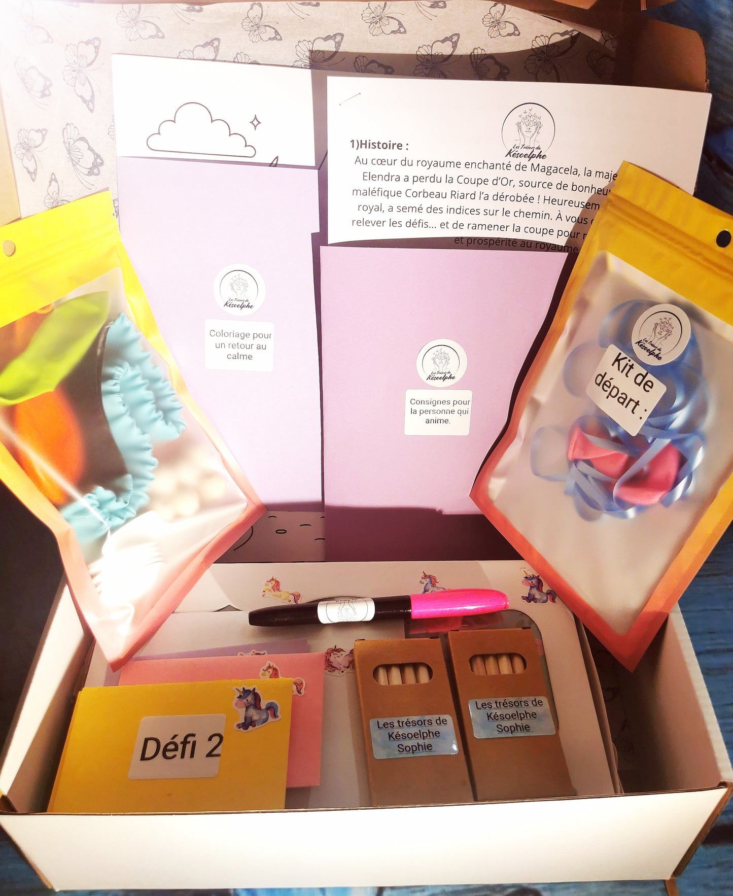 Intérieur du coffret