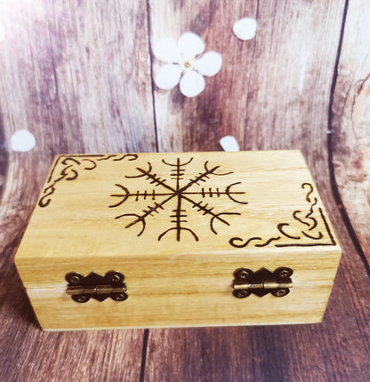 Coffret Runique de Protection – Pyrogravé à la Main, Chargé de Puissantes Énergies