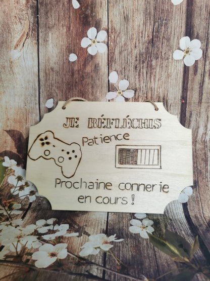 Plaquette en bois humoristique