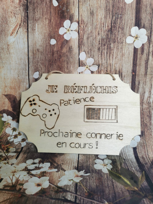 Plaquette en bois humoristique