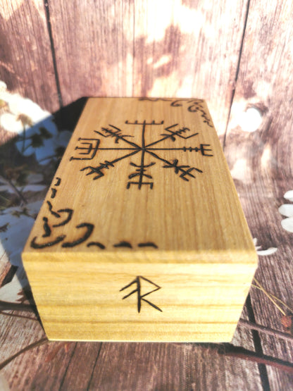 Coffret rituels Runique et de Protection Pyrogravé à la Main