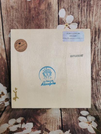 Plaquette carrée en bois – Cheval et nature 🐎🌲☀️